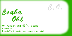 csaba ohl business card